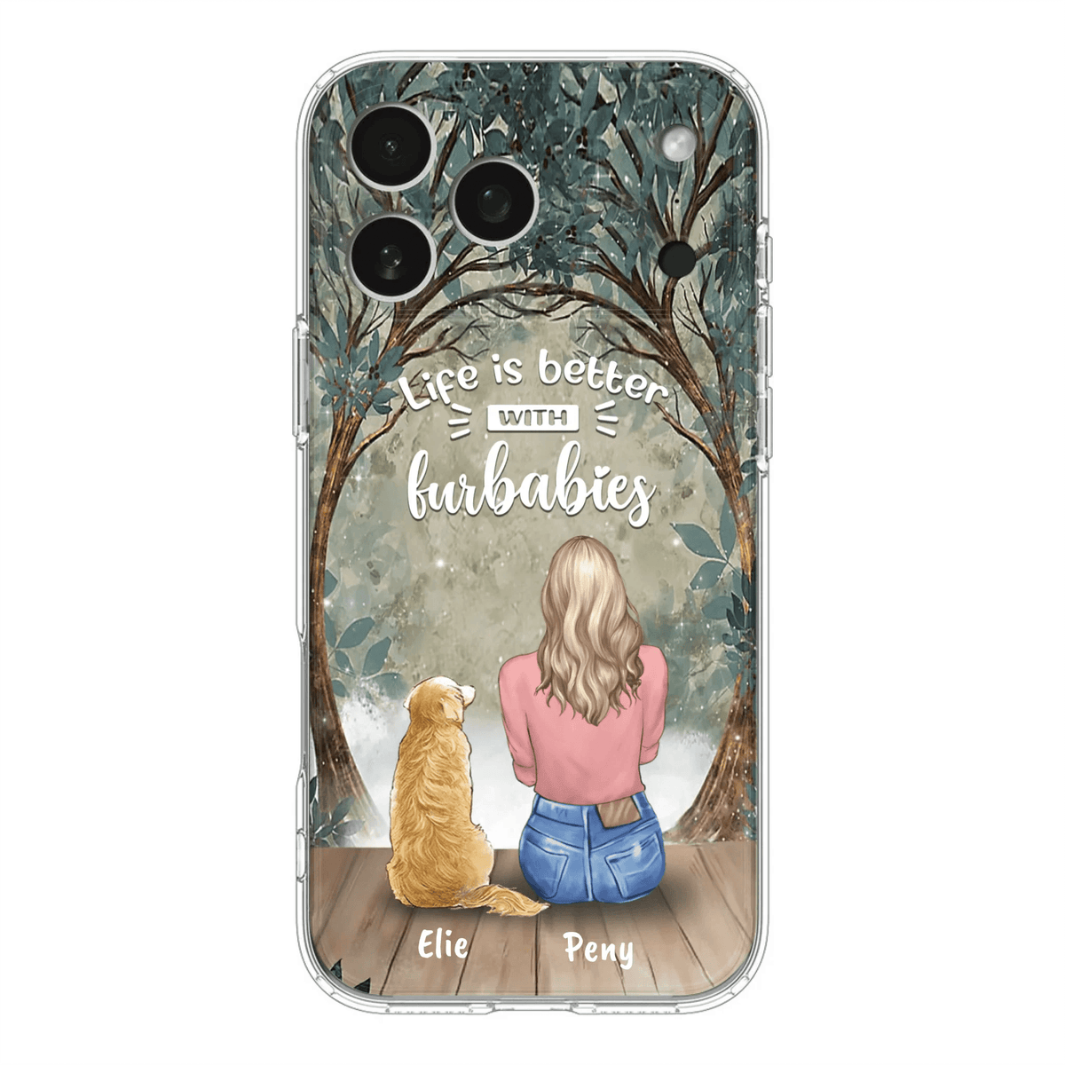 Custom Personalized Pet Mom Phone Case - Girl With Upto 5 Pets - Life Is Better With Furbabies -Phone Case For iPhone And Samsung