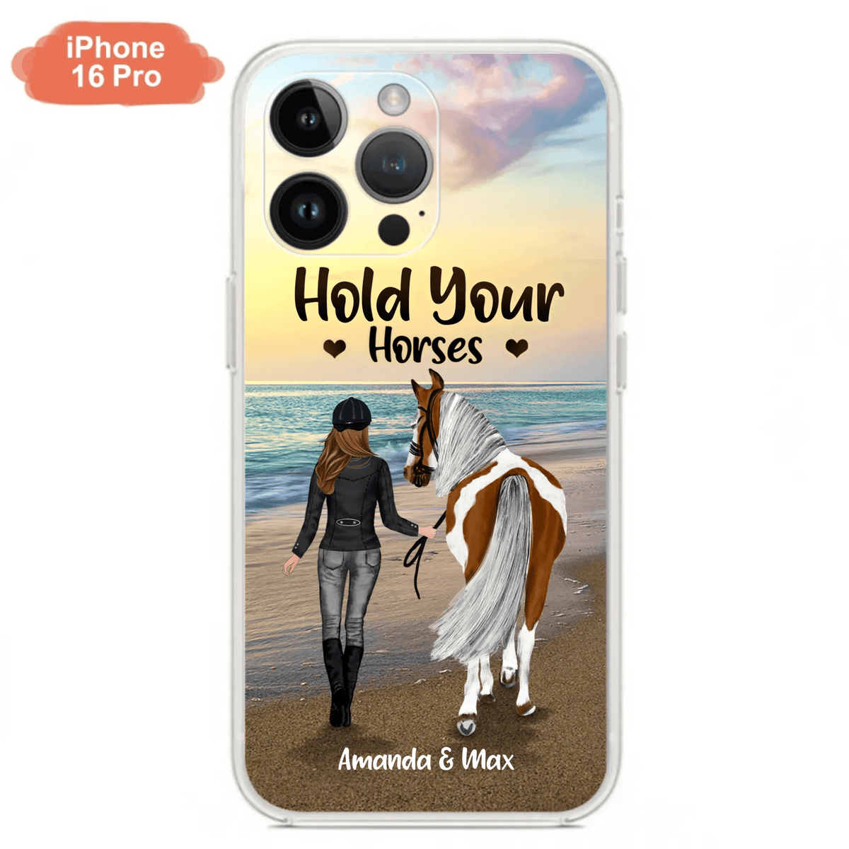 Personalized Horse Girl Phone Case - Girl with up to 2 Horses - Four Feet Move My Soul - QX6ZS1