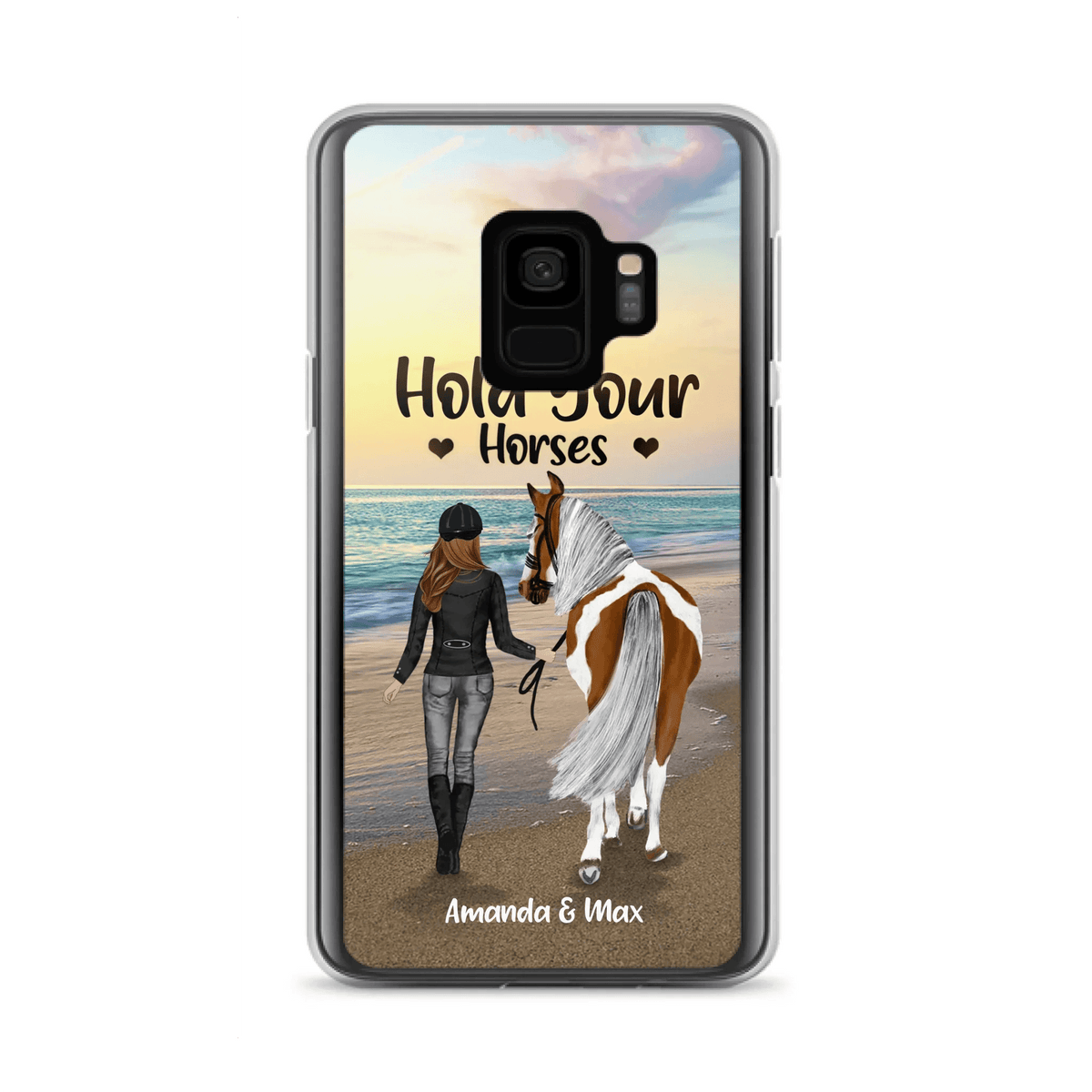 Personalized Horse Girl Phone Case - Girl with up to 2 Horses - Four Feet Move My Soul - QX6ZS1