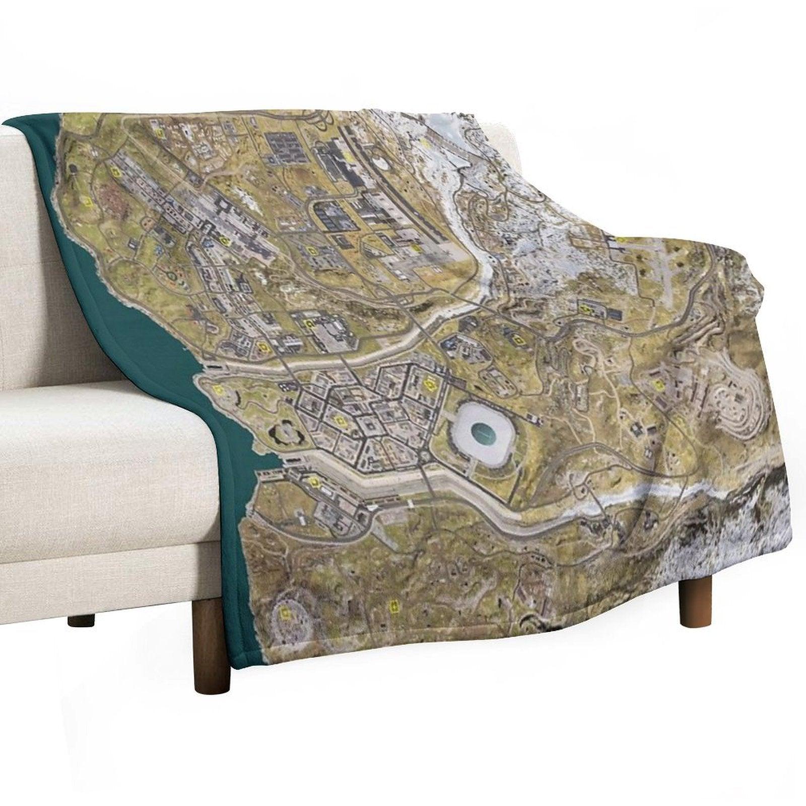 COD WARZONE MAP Throw Blanket