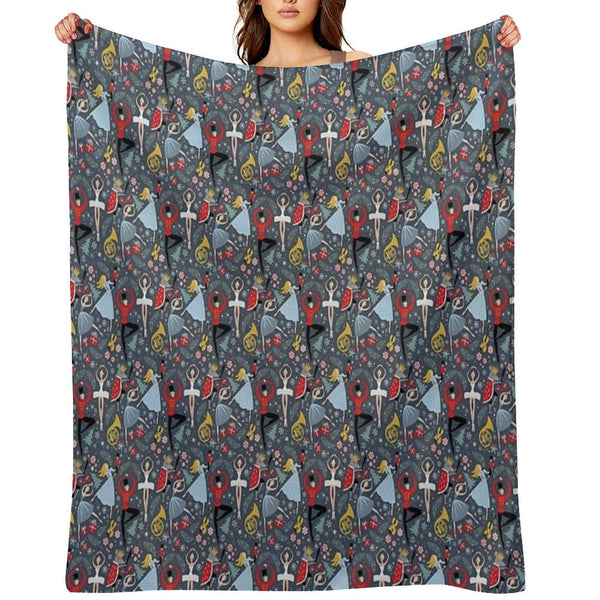 Clara's Nutcracker Ballet Repeat by Robin Pickens Throw Blanket