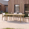 70" Oval Acacia Wood Outdoor Dining Table with Slatted Top - Light Teak