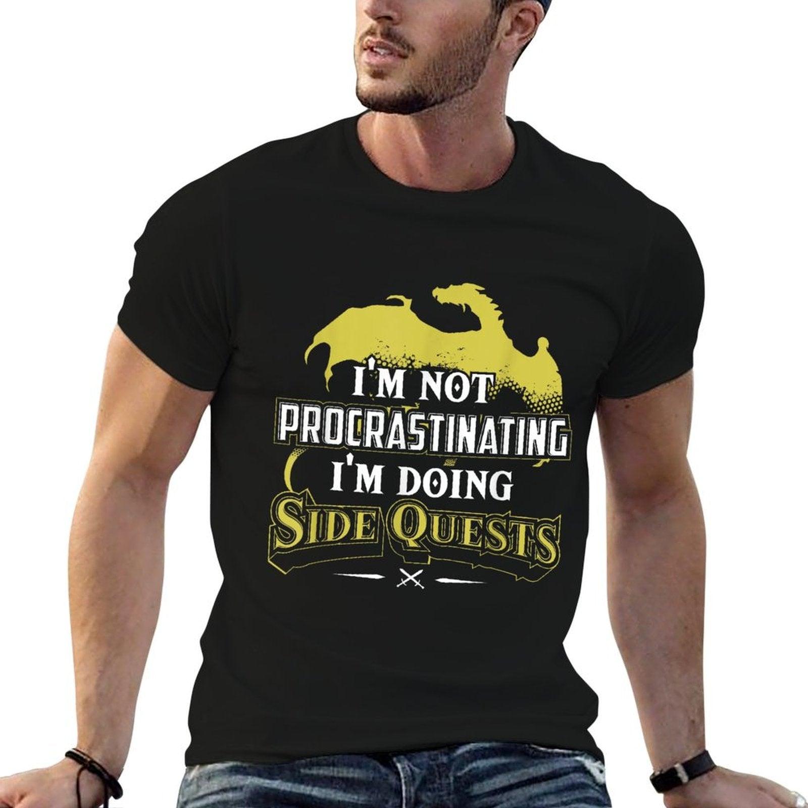 RPG Gamer I'm Doing Side Quests - Casual Crew Neck,, Adult Polyester (Black) T-Shirt