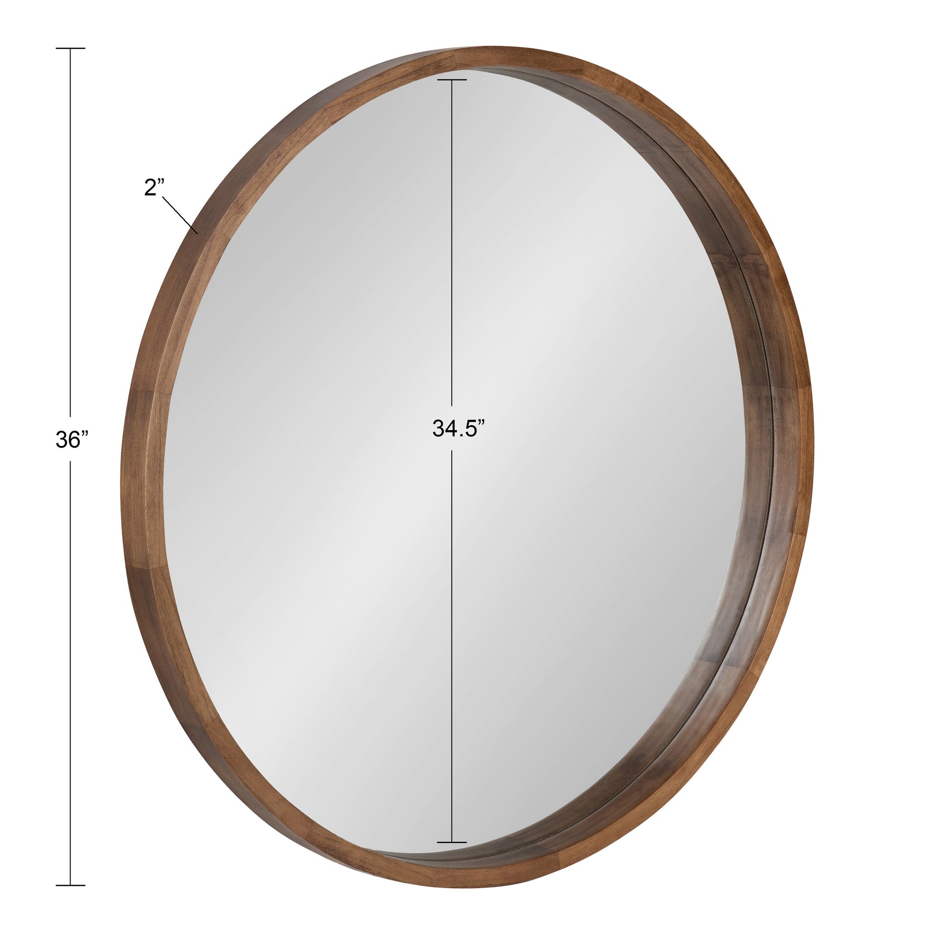 Hutton Round Wood Wall Mirror