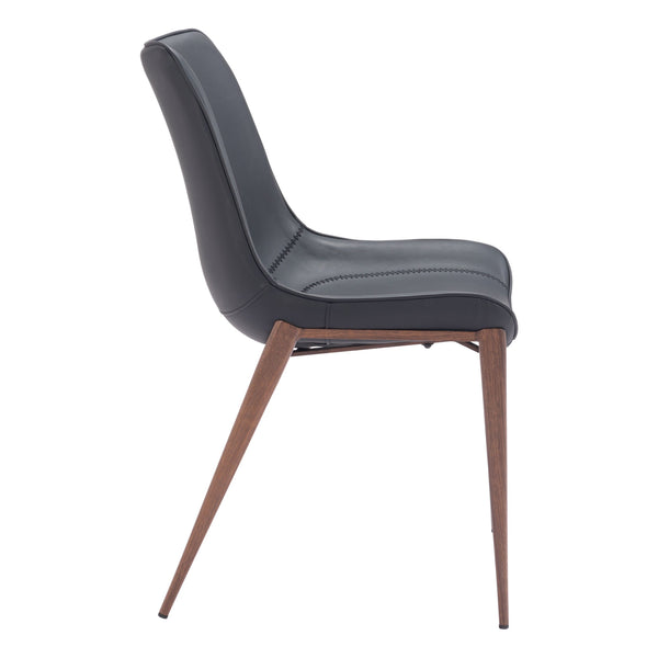 Magnus Dining Chair (Set of 2) Black & Walnut