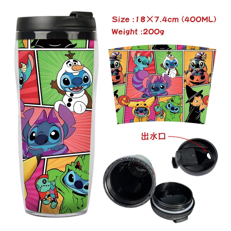 Stitch Stitch animation peripheral double-layer insulated plastic cup two-dimensional cartoon tea cup cold water kettle water cup