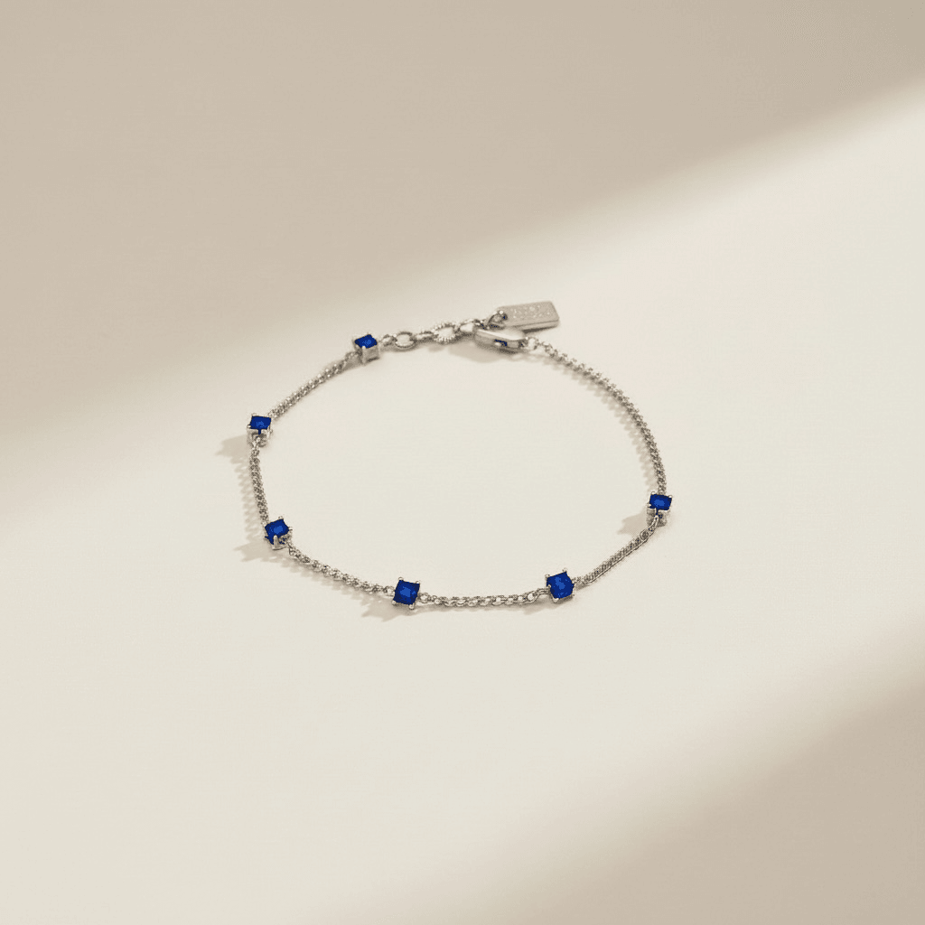 AC Gold Plated Bracelet with Colored Zircon Gemstone