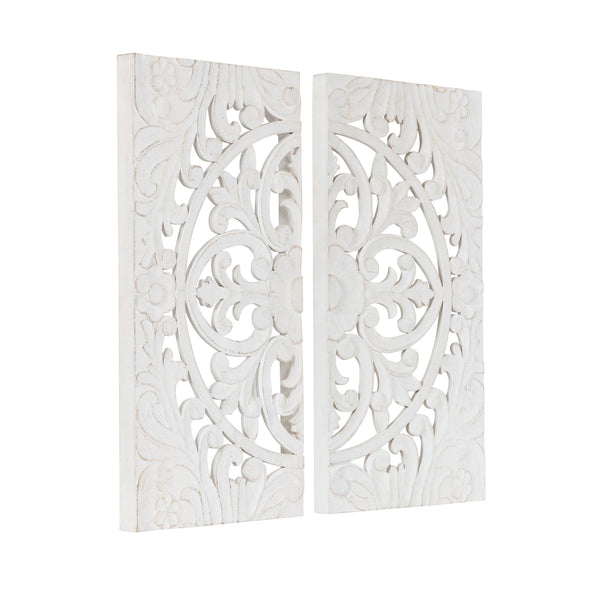 Saanvi Carved Wood Wall Art Set