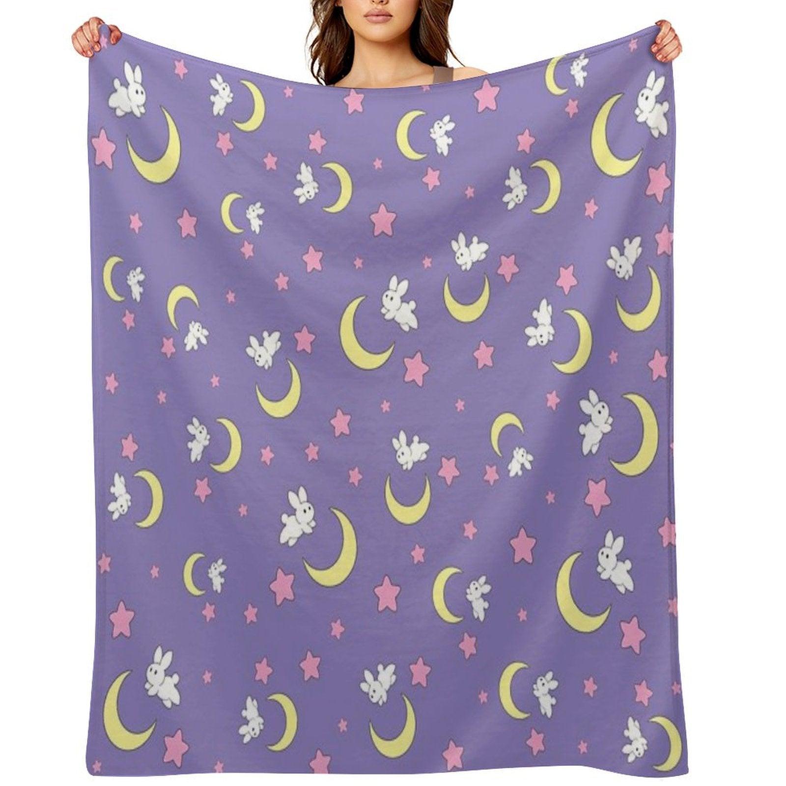 Rabbit of The Moon Throw Blanket