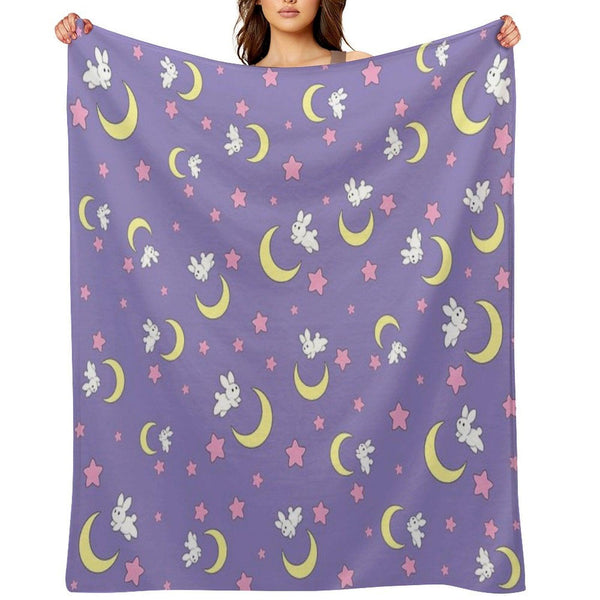 Rabbit of The Moon Throw Blanket