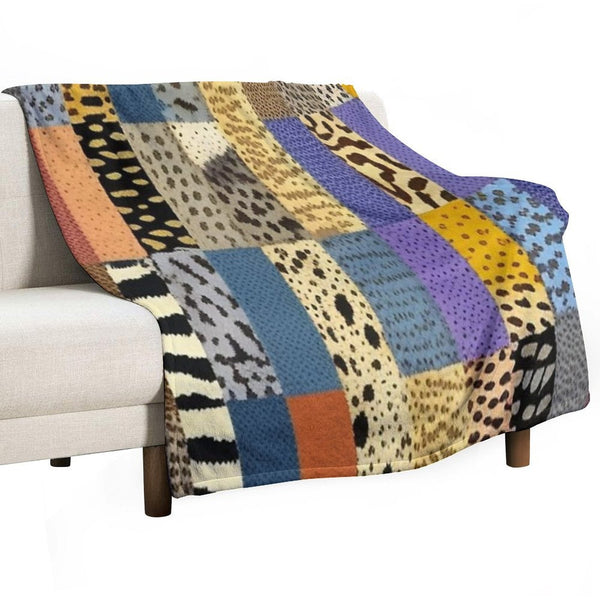Animal Print Patchwork Quilt All-season Throw Blanket