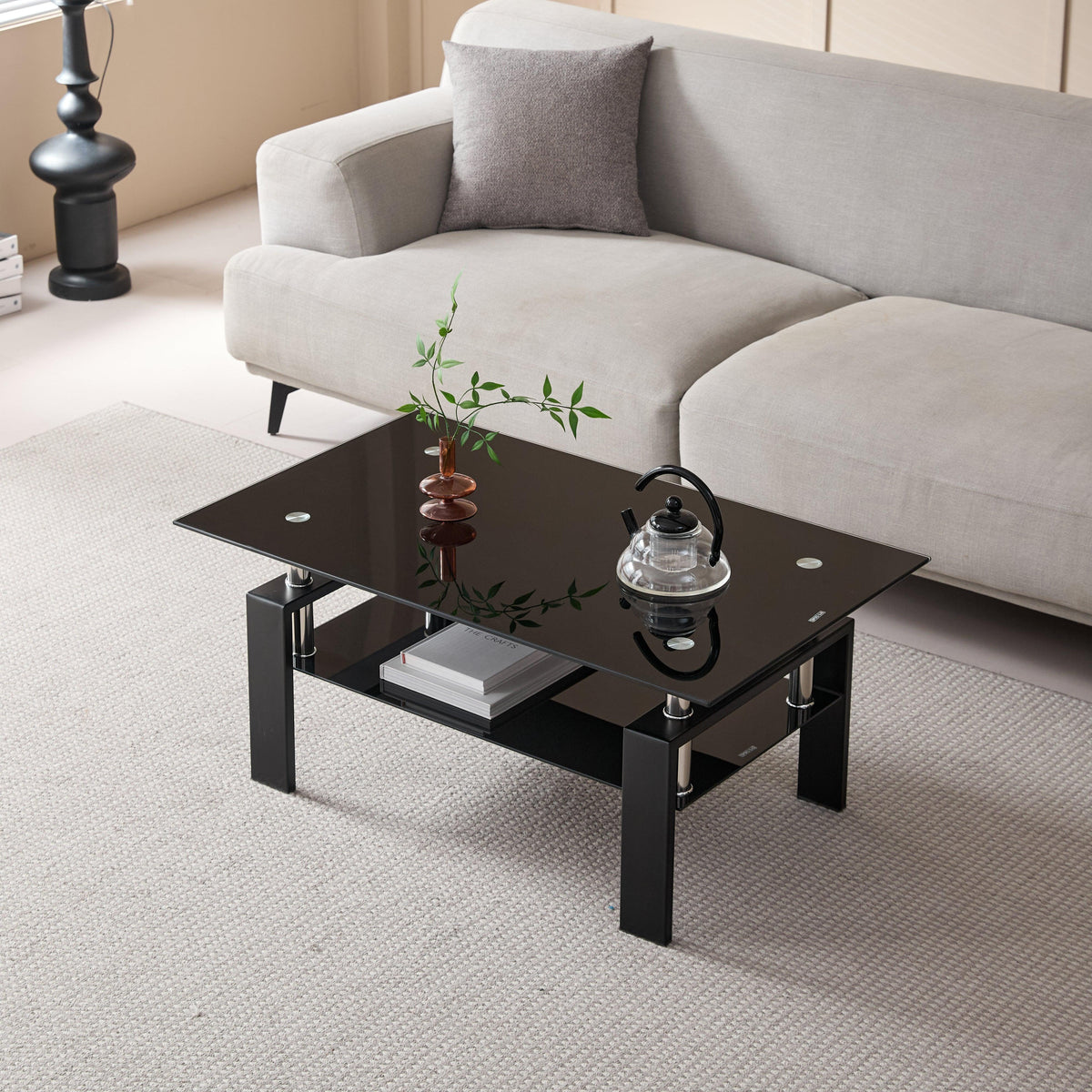 Tempered Black Glass Coffee Table