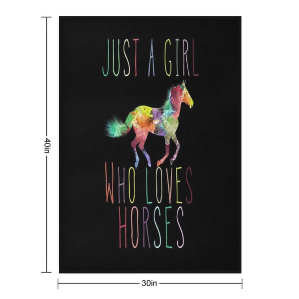 Just A Girl Who Loves Horses Premium Throw Blanket