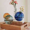 Nordic Colored Bubble Glass Vase - Blue / Long