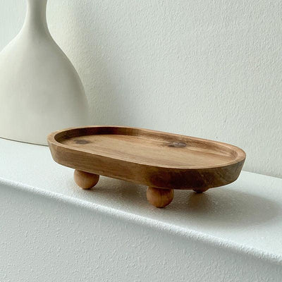 Entrance foyer storage tray aromatherapy glasses placement tray oval wooden ornament household tray