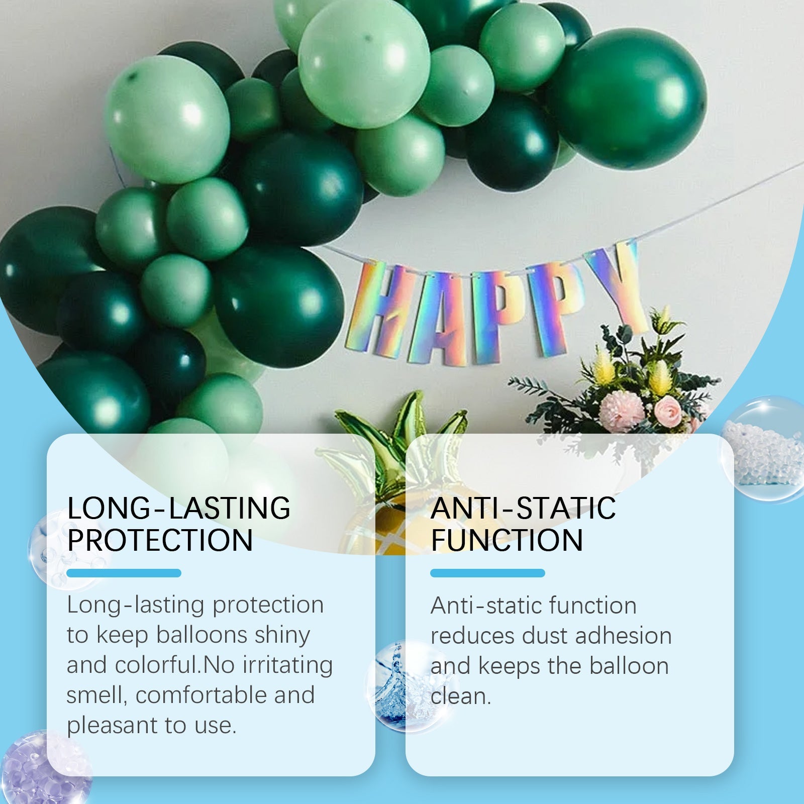 Balloon Decoration Brightener Spray, Balloon Surface Texture Gloss Anti-Oxidation Lasting Shine Spray