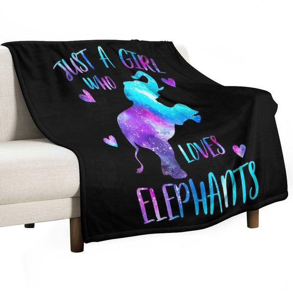 Just A Girl Who Loves Elephants Plush Throw Blanket