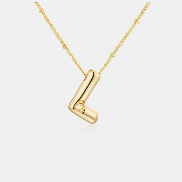 Gold Initial Letter Pendant Necklace - Gifts for You 'n Me