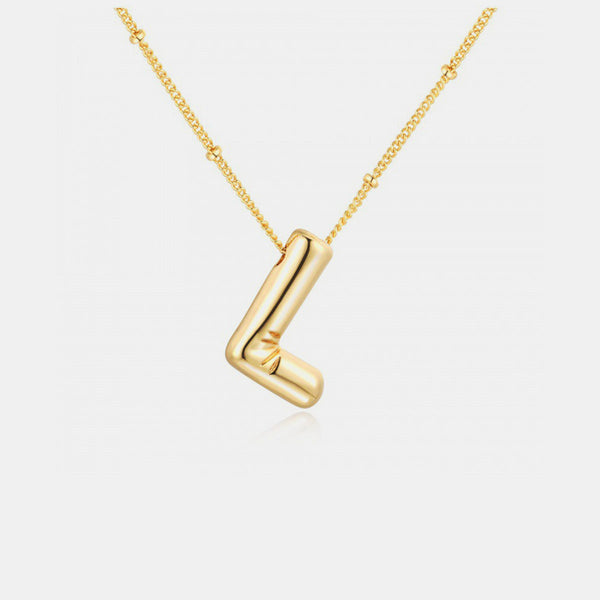 Gold Initial Letter Pendant Necklace