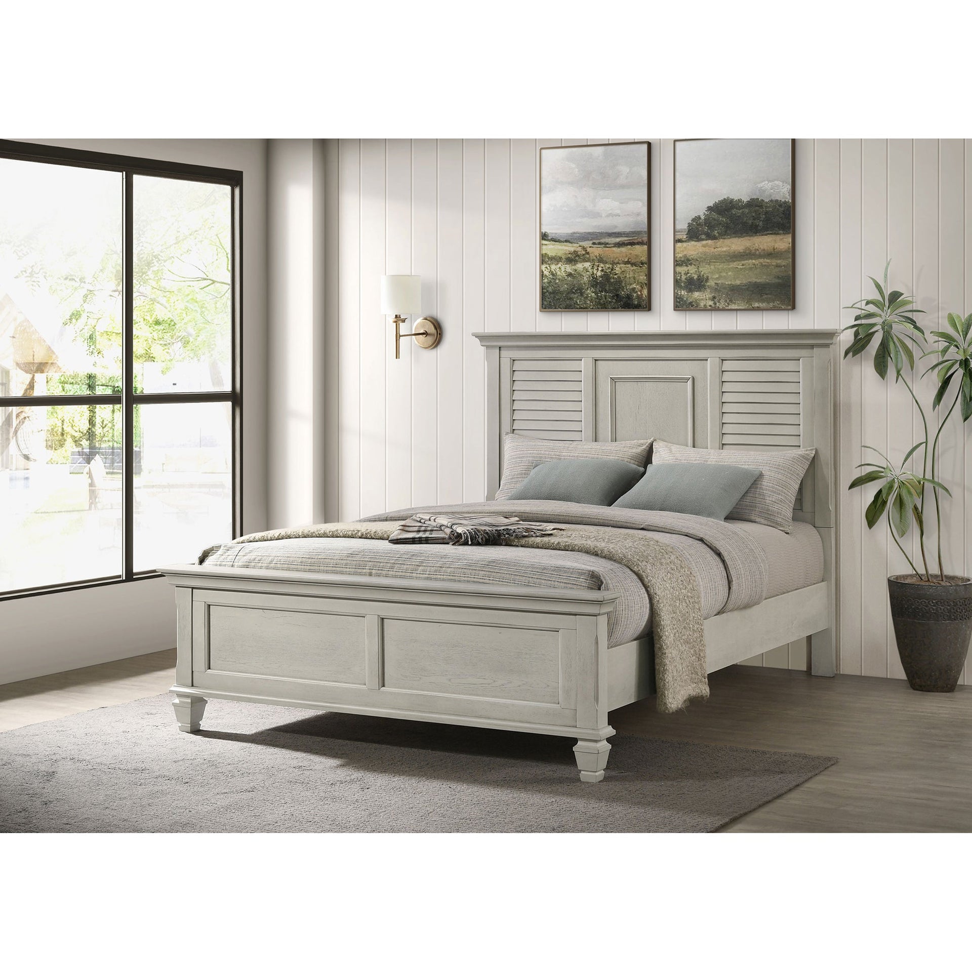 Hazelwood Distressed Wood Panel Bed