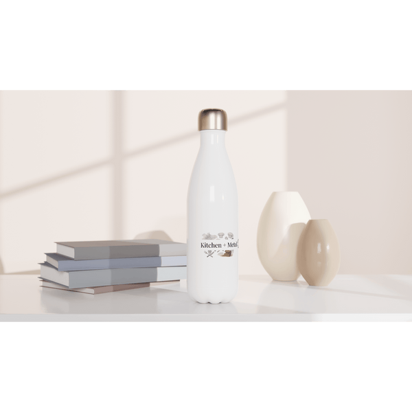 White 12oz Enamel Mug - White 17oz Stainless Steel Water Bottle | Coffee Mugs | Kitchen + Metal