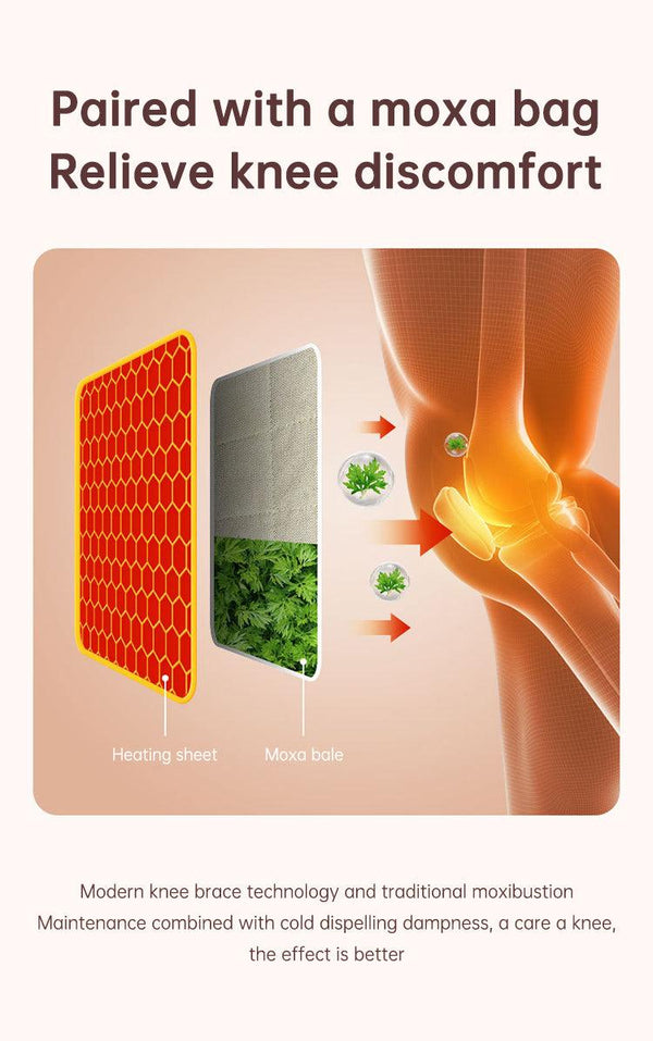 Electric heating knee massage instrument, vibration moxibustion, shoulder and elbow joint pain, hot compress knee massager for old cold legs