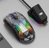 Luminous wireless Bluetooth the third mock examination transparent game mouse with screen charger - black