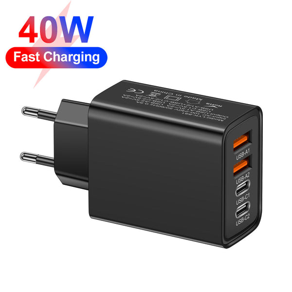 2.4A 2PD+2USB mobile phone charger charging head, American standard, European standard, British standard, travel charging head