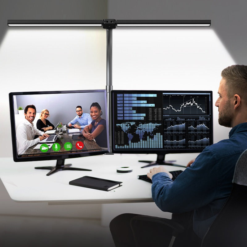 Double headed desk lamp computer screen eye protection desk lamp reading high brightness student bedroom