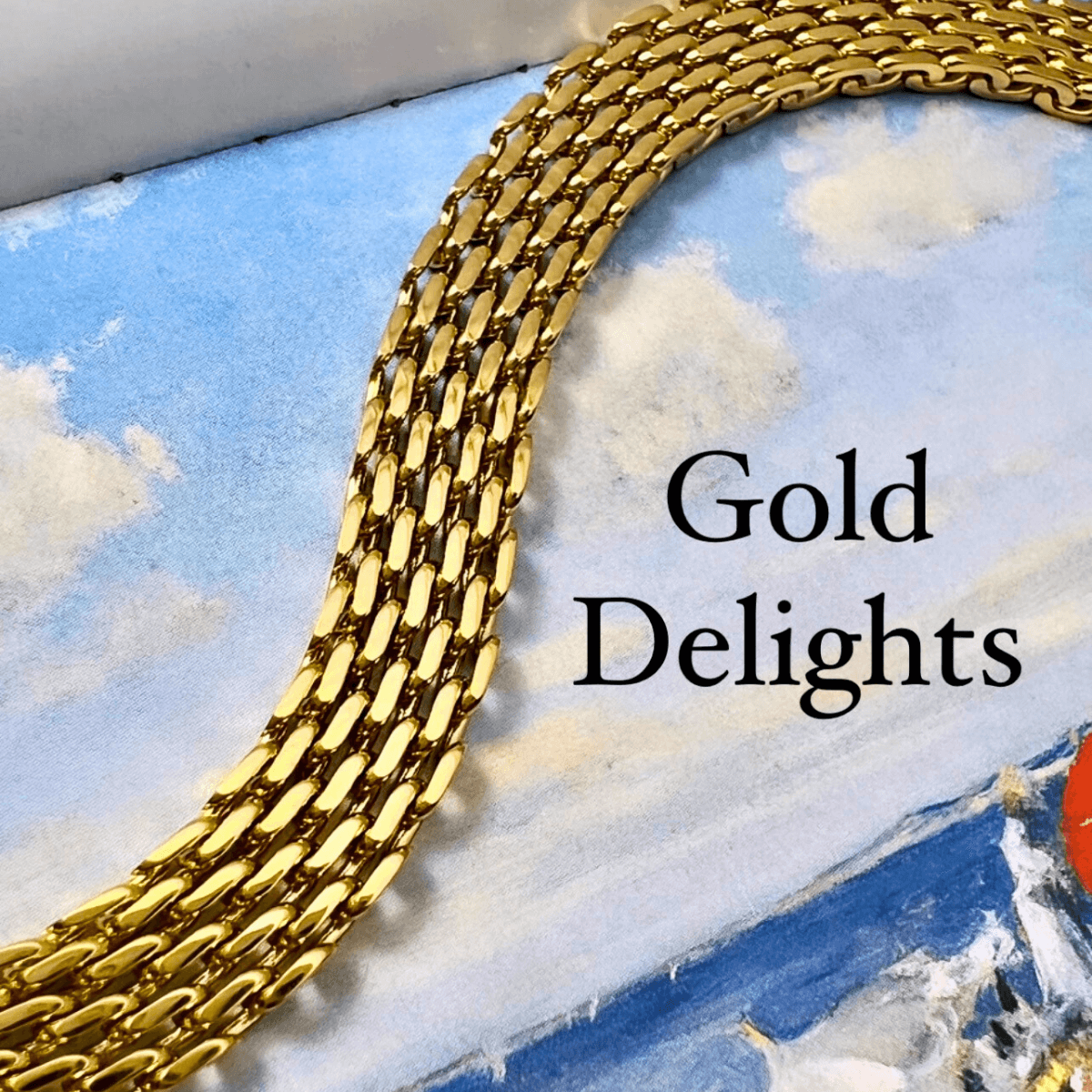 Gold Wide Chain Bracelet