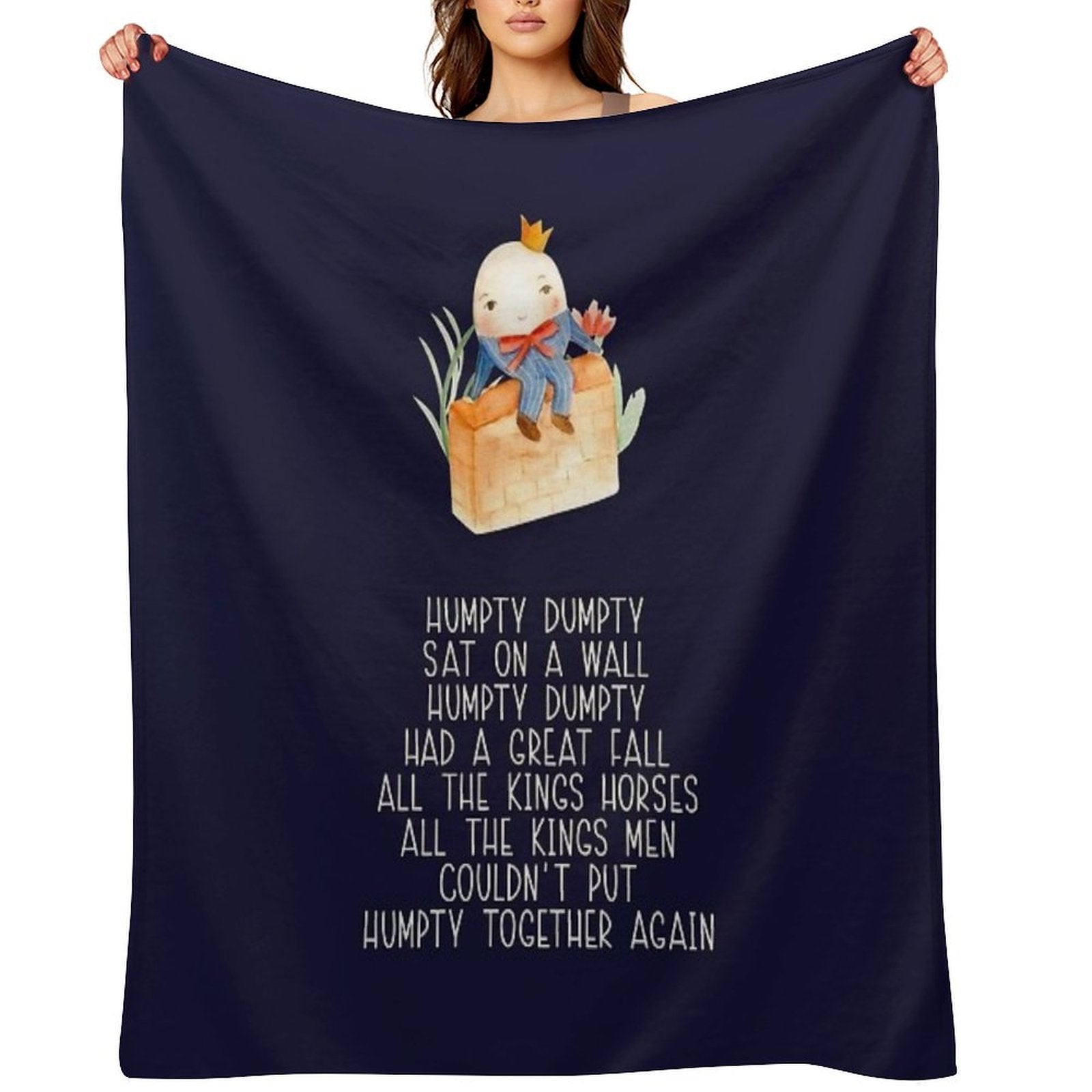 Nursery Rhyme - Humpty Dumpty Easy Care Throw Blanket
