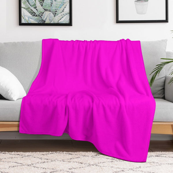 Fluorescent Neon Hot Pink Machine-washable Throw Blanket