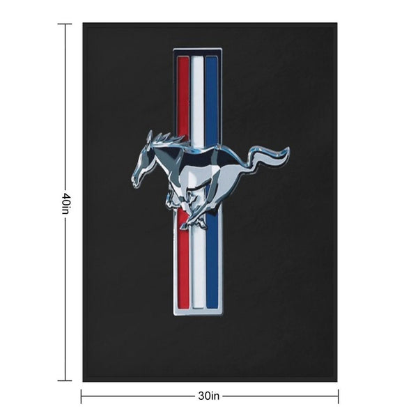 Ford Mustang Logo Machine-washable Throw Blanket