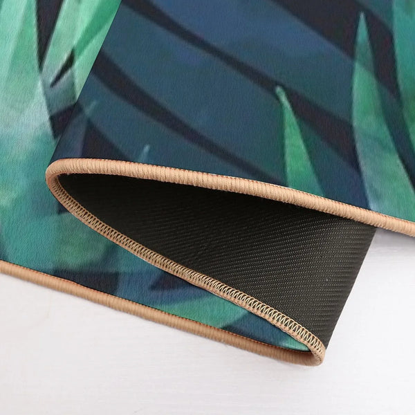 Dark Green Palms Leaves Pattern  Versatile Bath Mat