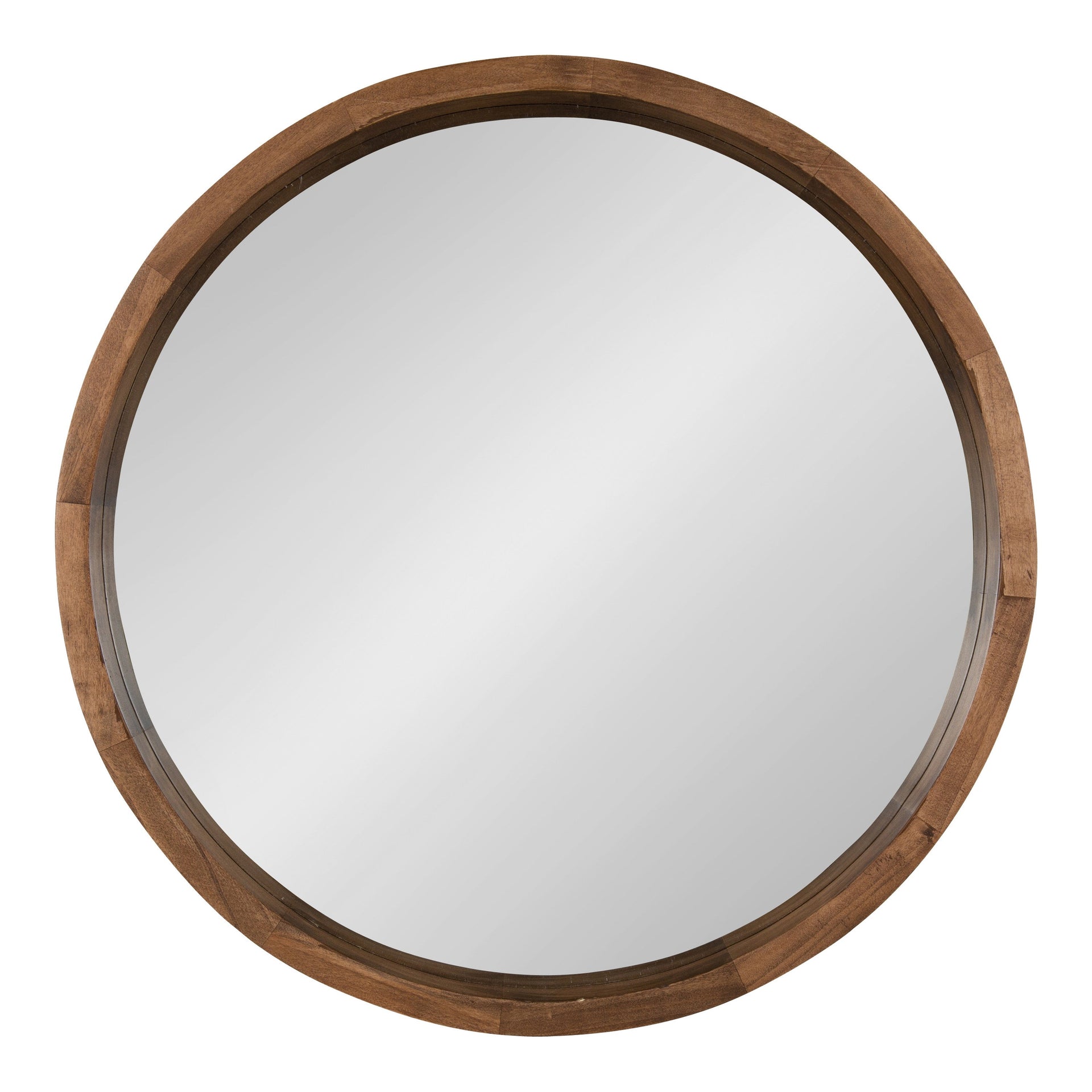 Hutton Round Wood Wall Mirror