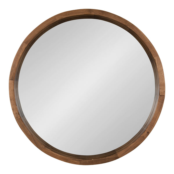 Hutton Round Wood Wall Mirror