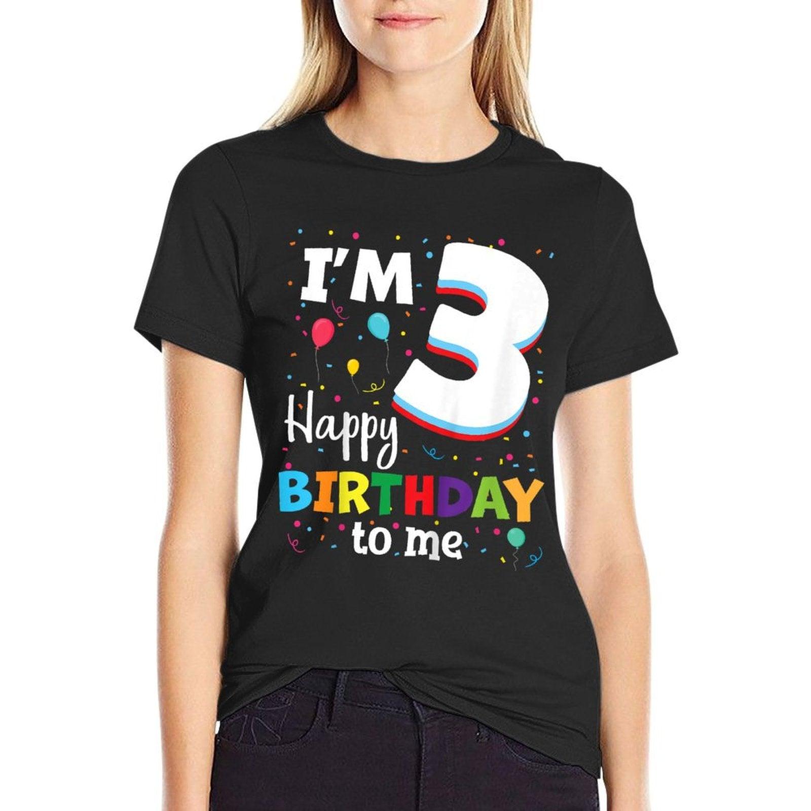 Three 3yr 3th Birthday Happy Birthday Boys Girls 3 Years Old T-Shirt