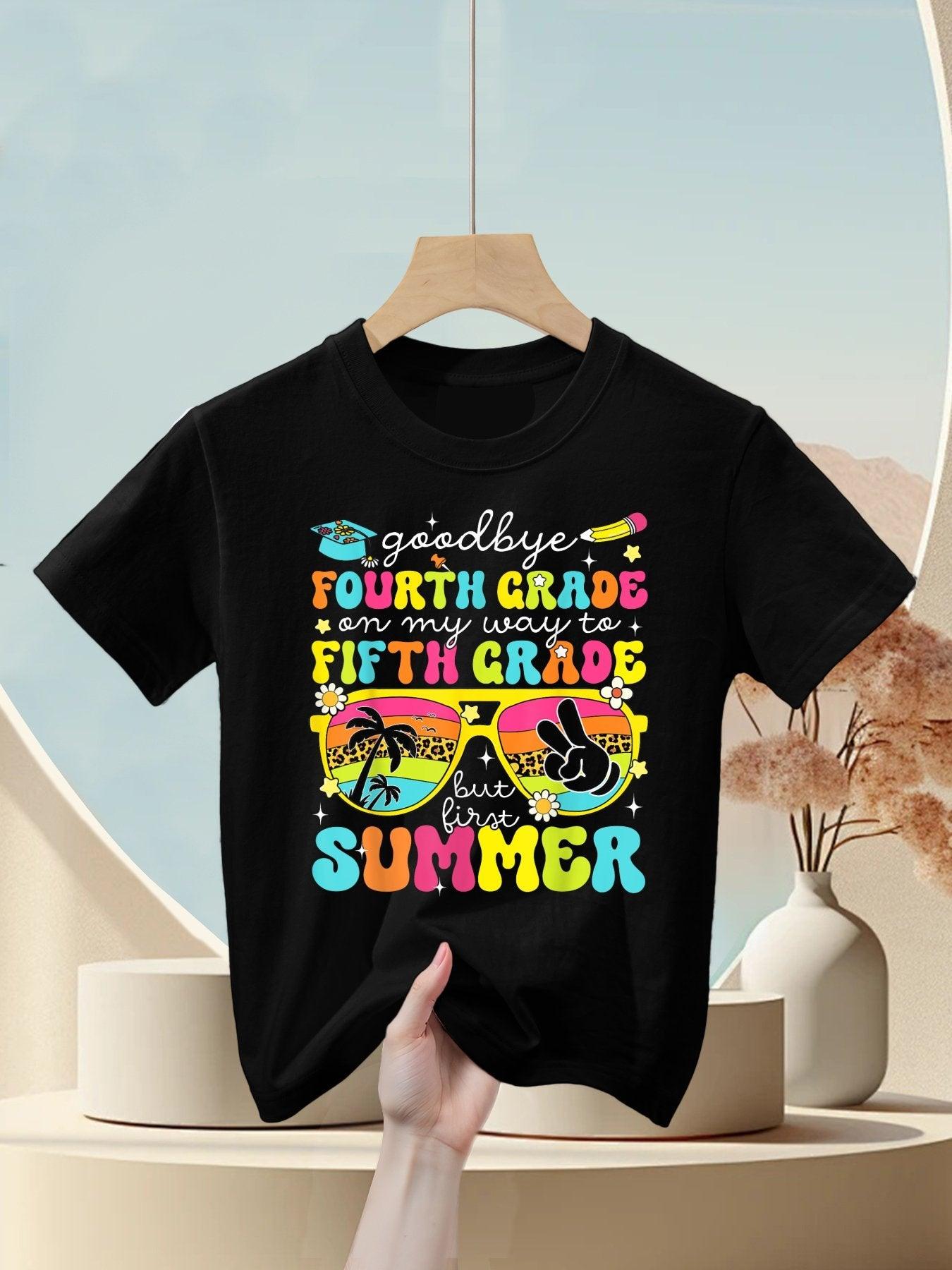 Goodbye 4th Grade Graduation To 5th Grade But First Summer Kids T-Shirt