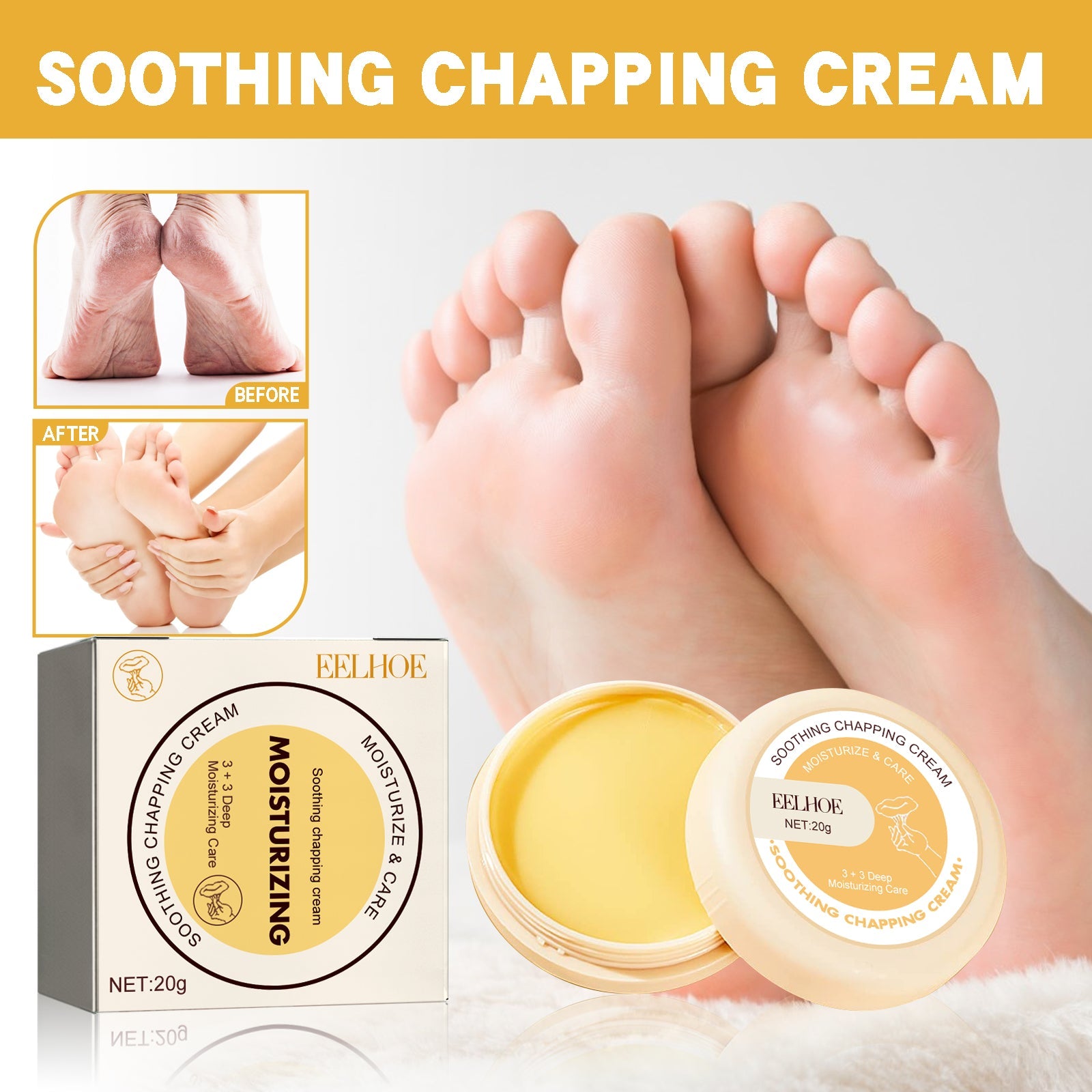 Hydrating Chapping Cream, Foot Care Heel Moisturizing Anti-Cracking, Peeling And Chapping Repair Foot Care Cream