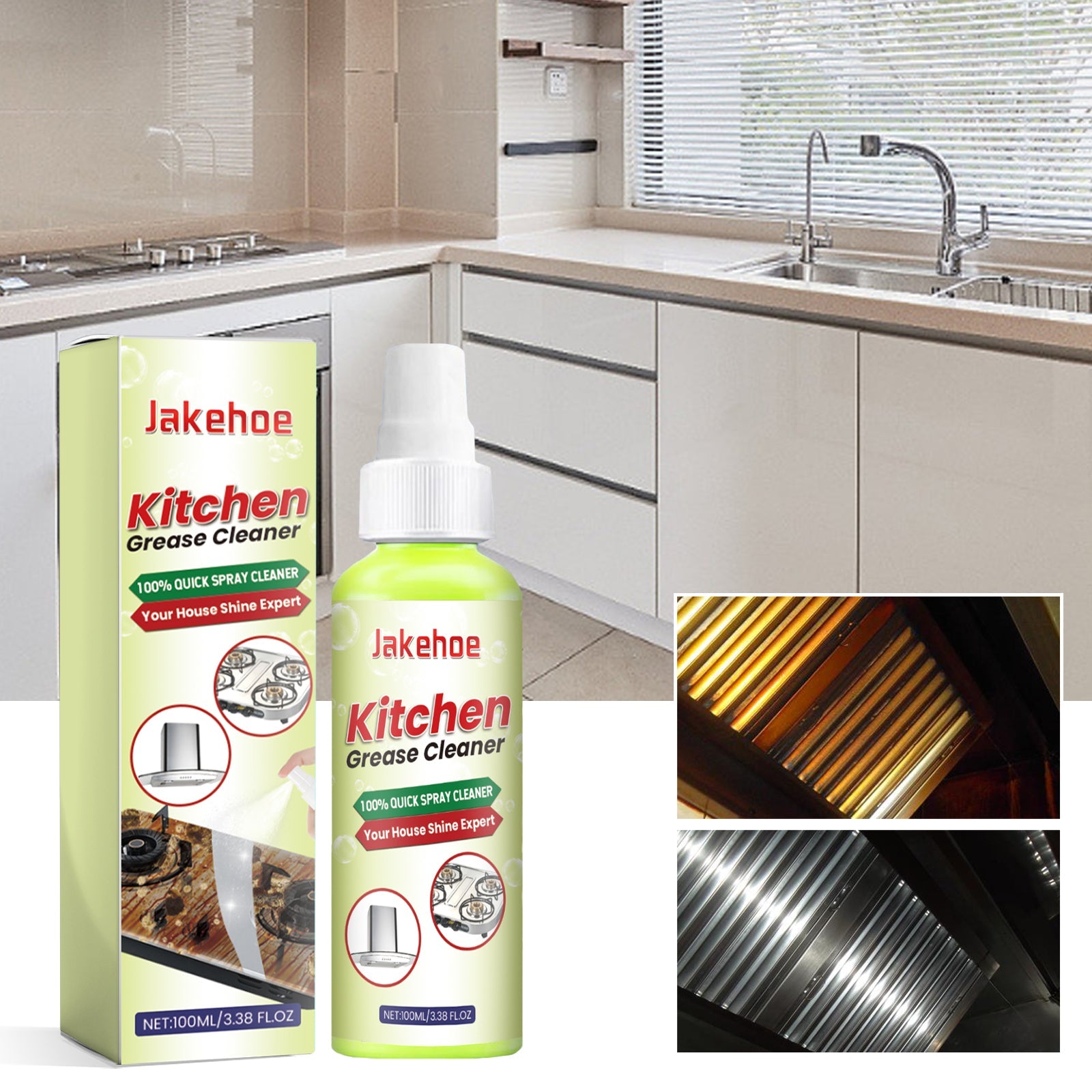 Kitchen Grease Cleaner, Kitchen Stove Kitchen Utensils Heavy Oil Stains Strong Cleaning