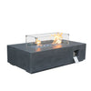 52 Inch Outdoor Concrete Propane gas rectangle Fire Pit table in Dark Gray color - Black+ Gray