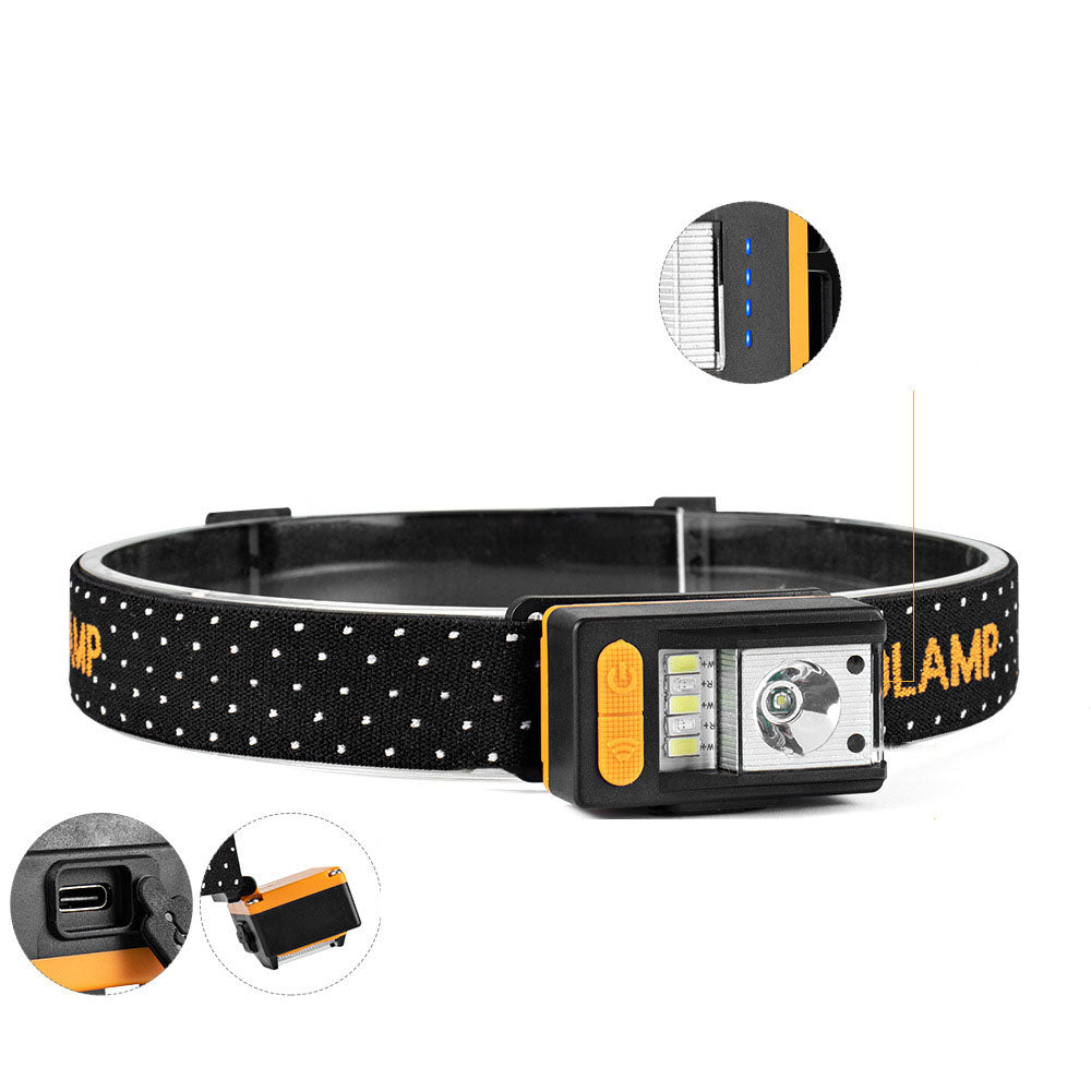 Strong Light Induction Headlight Night Fishing Light Rechargeable Head-Mounted Outdoor Headlight Led Waterproof Fishing Light COB