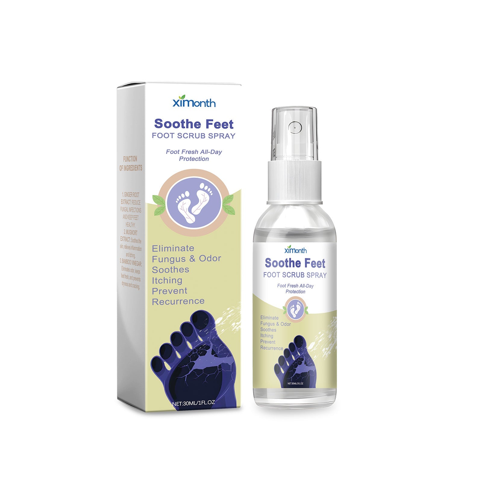 Foot Repair Spray Relieves Dryness, Peeling, Itchy Feet, Removes Dead Skin, Calluses, Moisturizes And Removes Odors