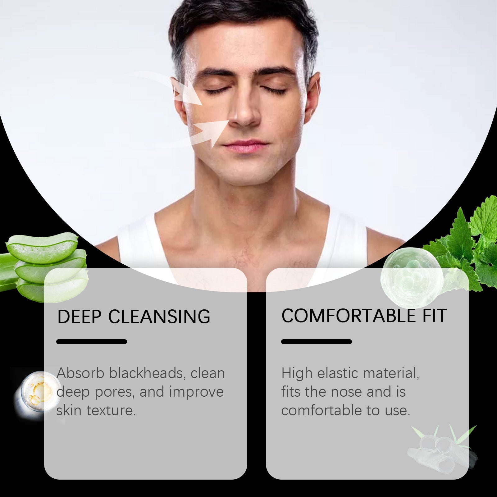 Men Blackhead Pore Patch For Pore Cleansing Gentle And Non-Tight Facial Oil Control To Reduce Acne