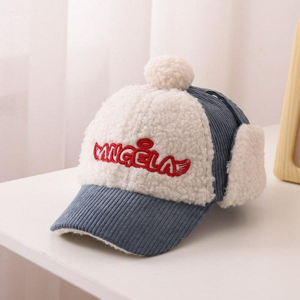 Children's Hat Autumn/Winter Ear Protection Warm Hat Boys' Corduroy Duck Tongue Hat Girls' Winter Fashion Baseball Hat