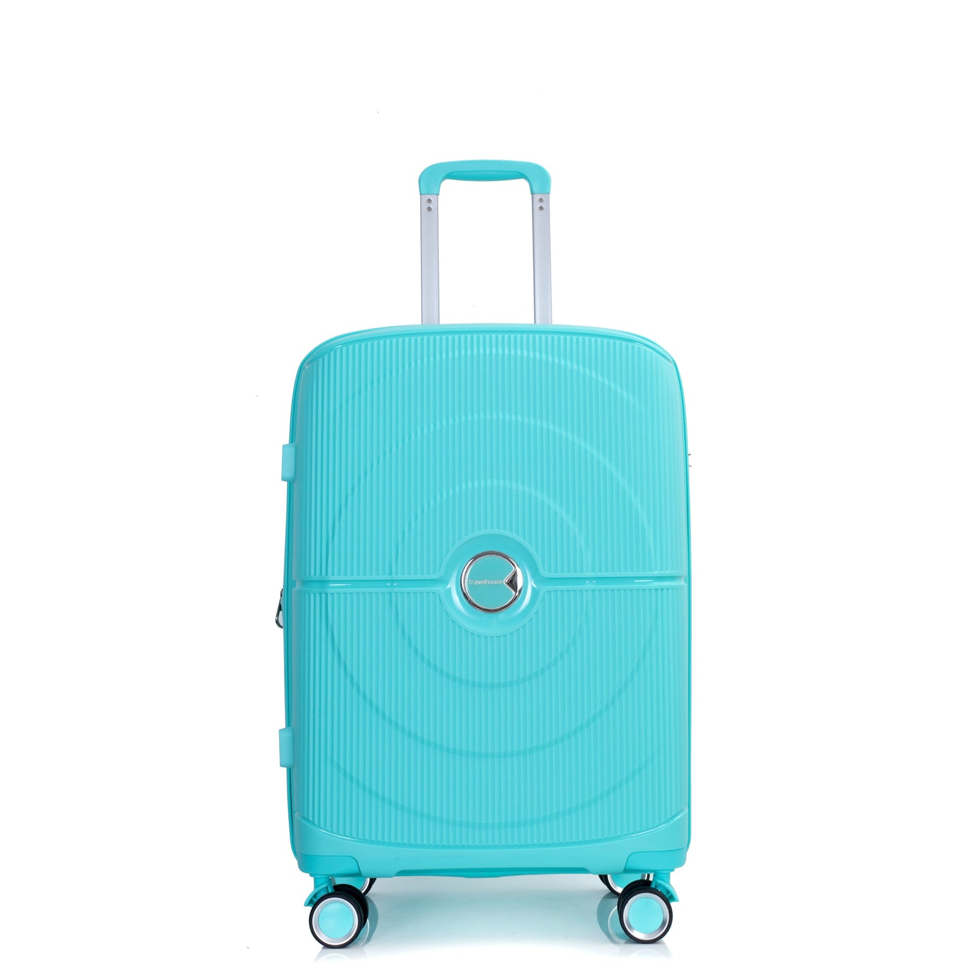 Expandable Hardshell Suitcase Double Spinner Wheels PP Luggage Sets Lightweight Durable 3-Piece Set (20/24/28) , Lake Blue