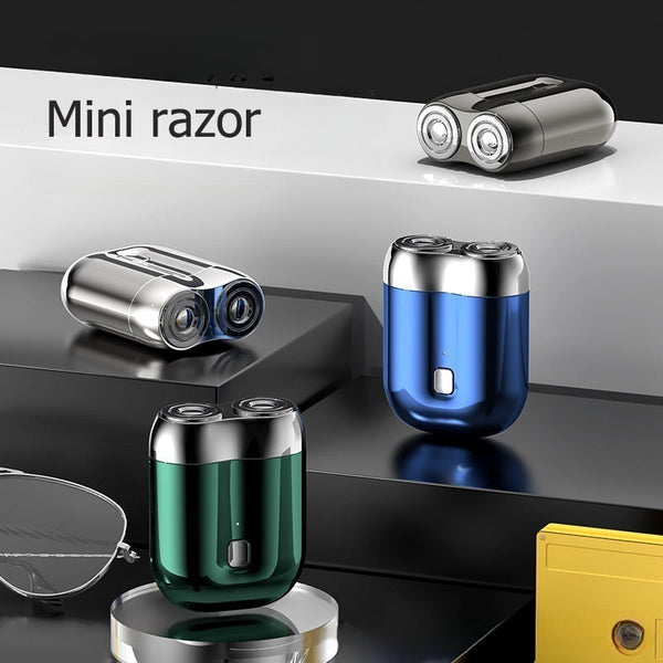 USB rechargeable electric washable shaver, men's dual blade mini travel portable shaver