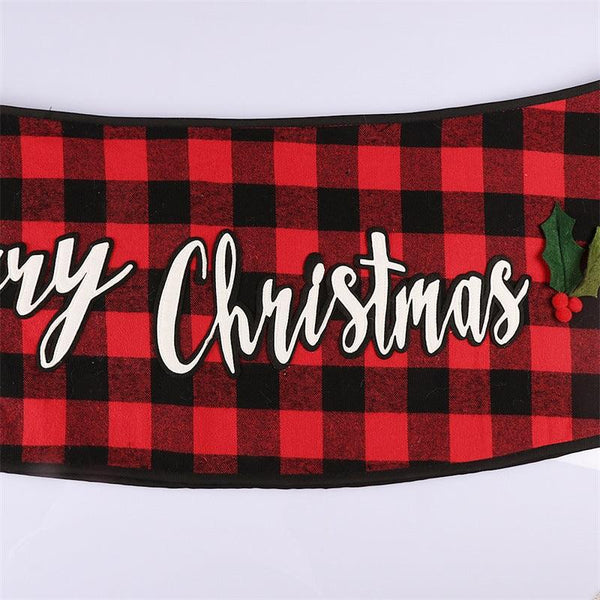 Christmas tree apron, Christmas decorations, Merry Christmas Christmas tree skirt, red and black checkered tree skirt dress