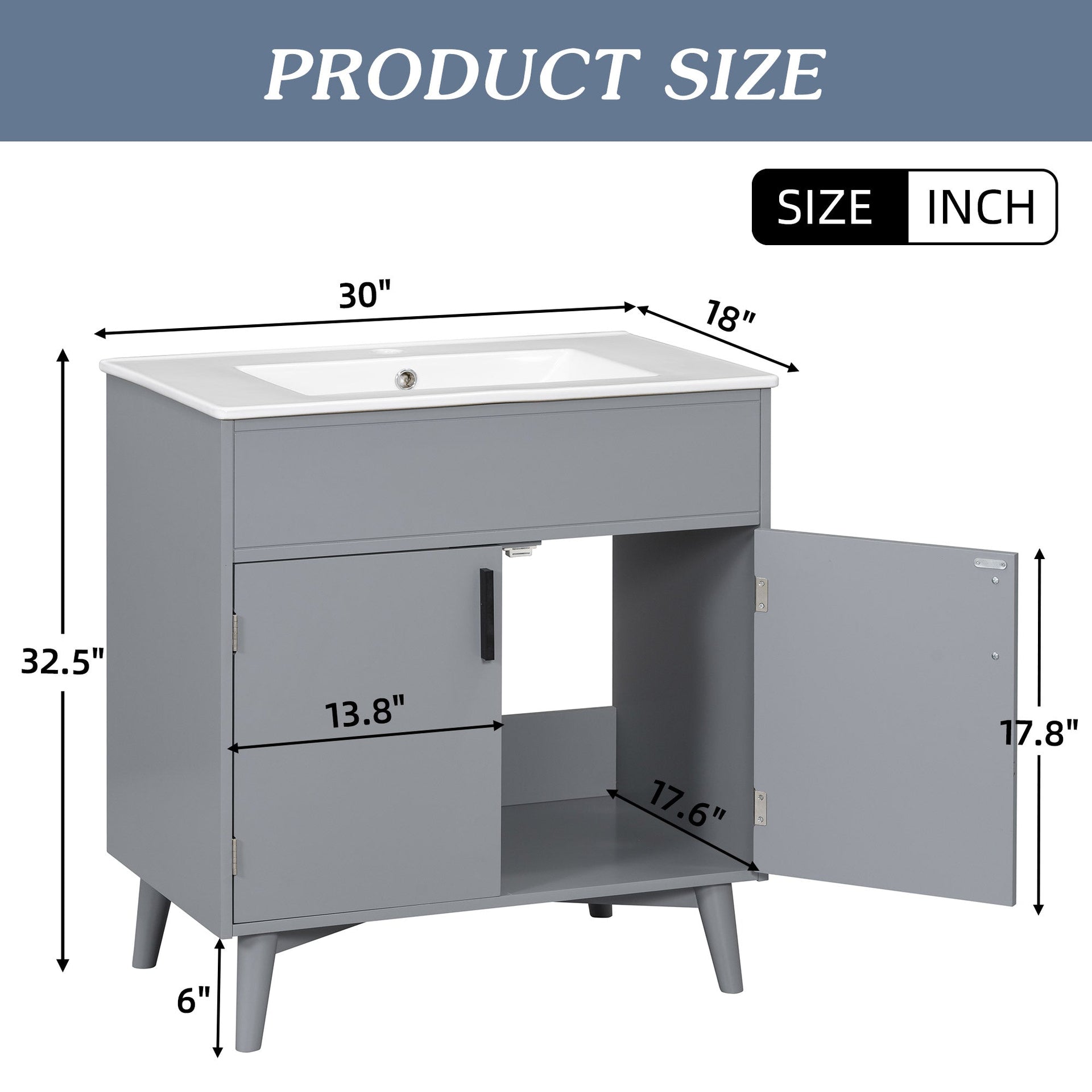 Bathroom vanity Set with Sink, Combo Cabinet, Bathroom Storage Cabinet