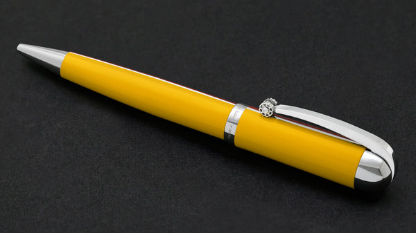 Visionary® Brass & Aluminum Enameled Fountain Pen (Medium Nib) and Ballpoint Pen - Aspen Gold / Red